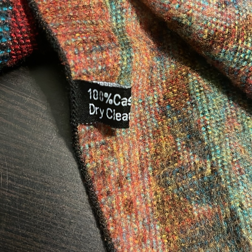 100% Cashmere Scarf Boho Art to Wear Length 78” Width 12.5” EUC - Picture 5 of 8